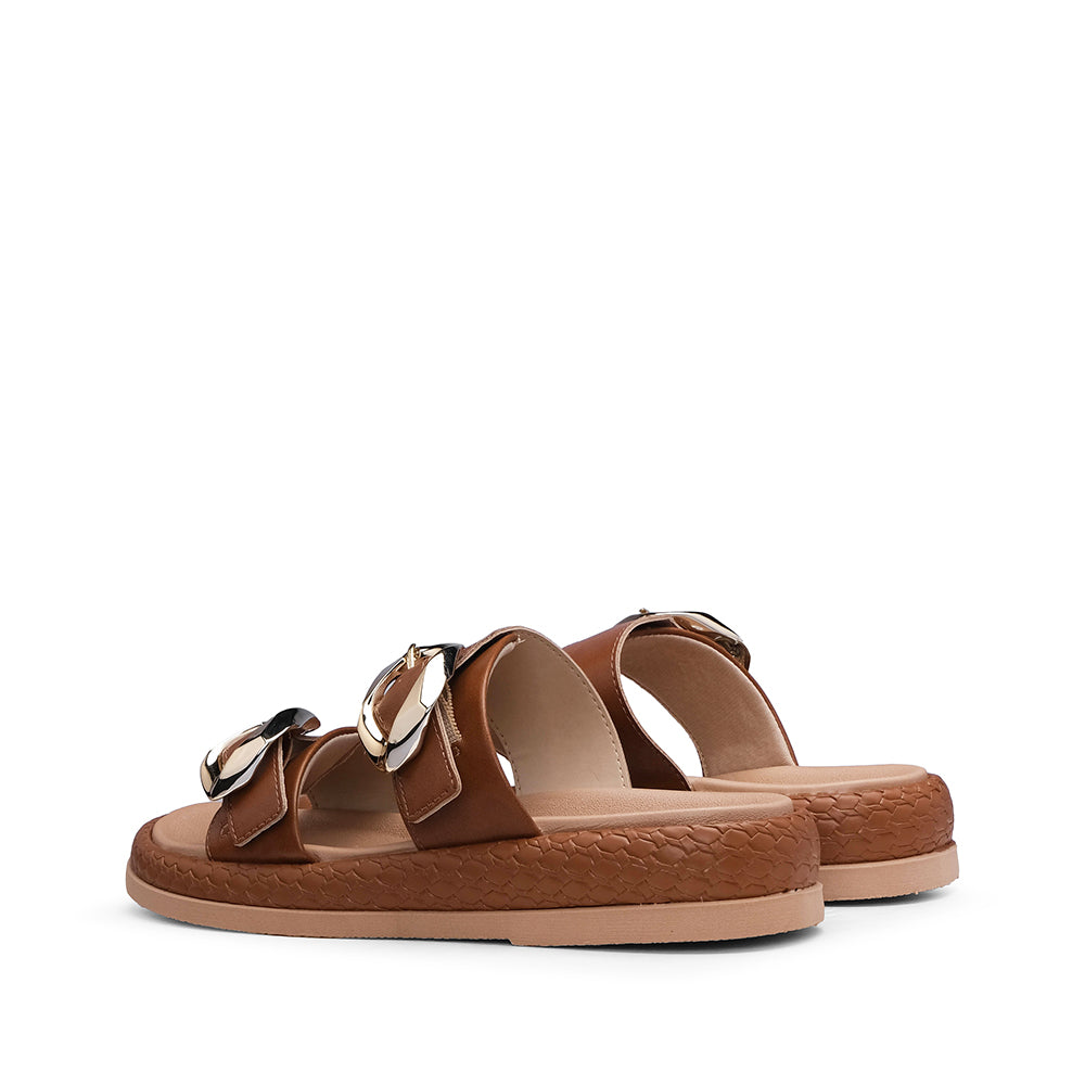 Chinelo Casual Mulher Camel