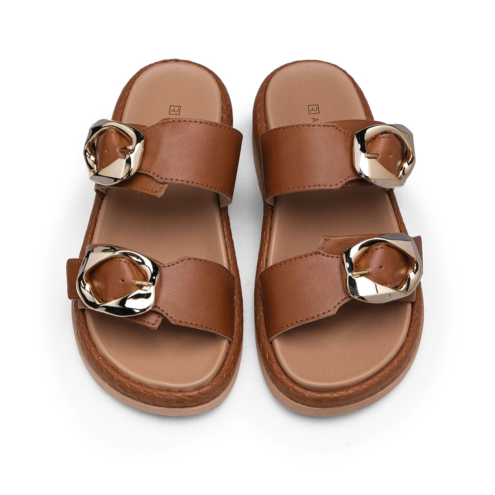 Chinelo Casual Mulher Camel
