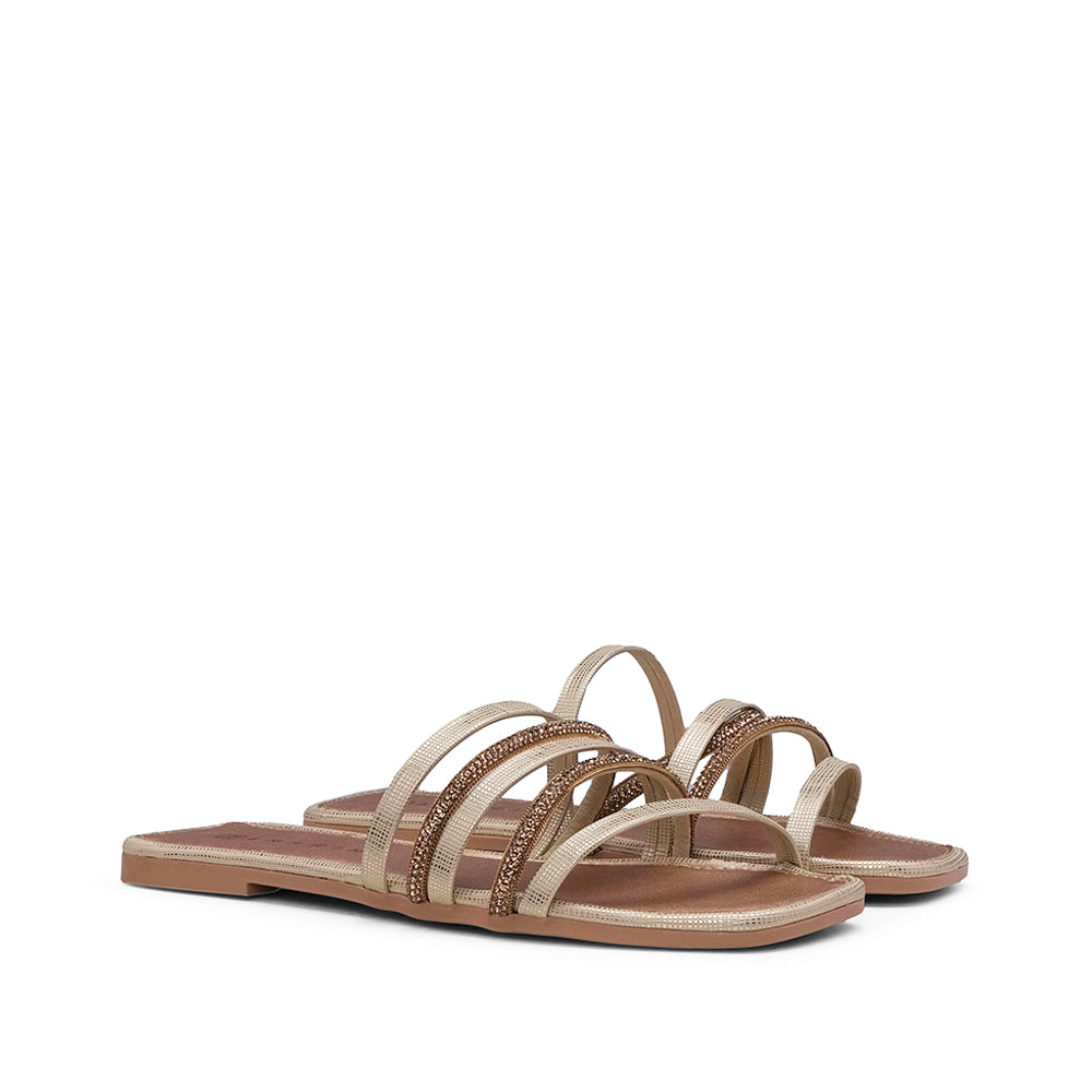 Chinelo Casual Mulher Metalizado Dourado