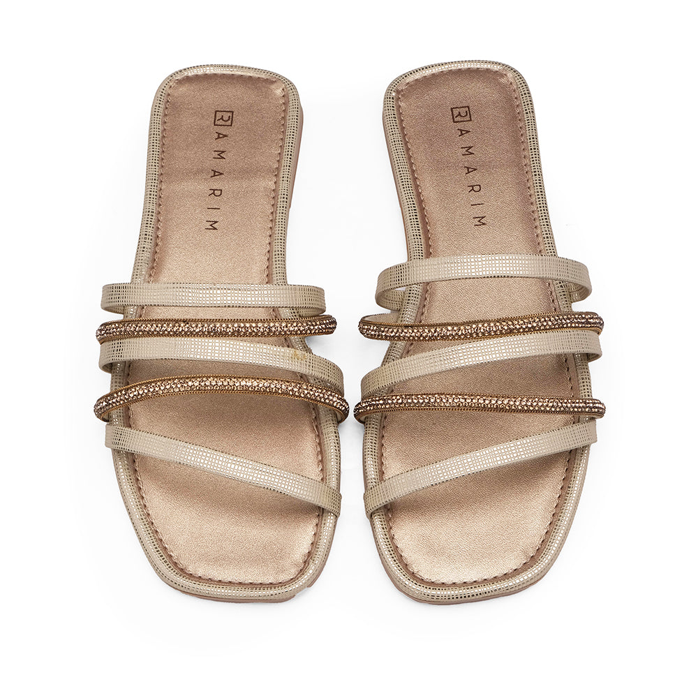 Chinelo Casual Mulher Metalizado Dourado