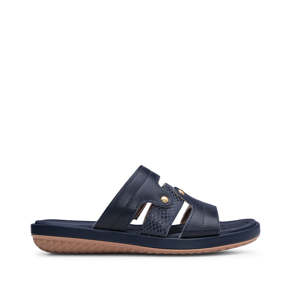 Chinelo Conforto Mulher Pele Azul Marinho
