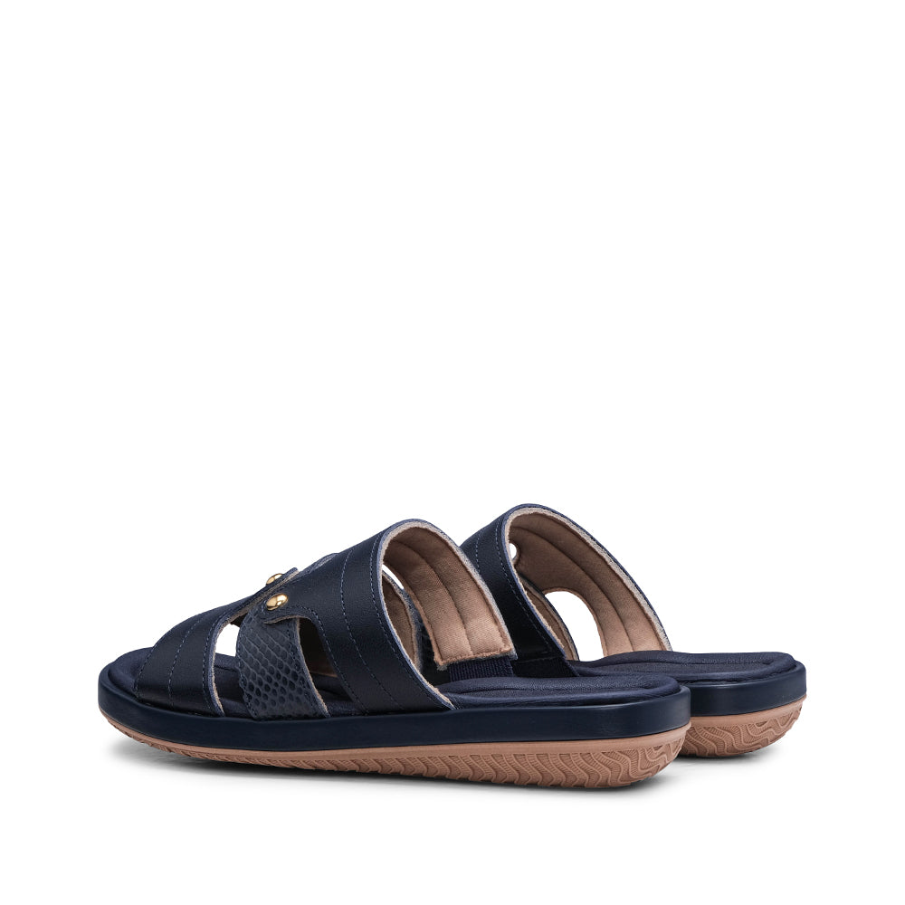 Chinelo Conforto Mulher Pele Azul Marinho