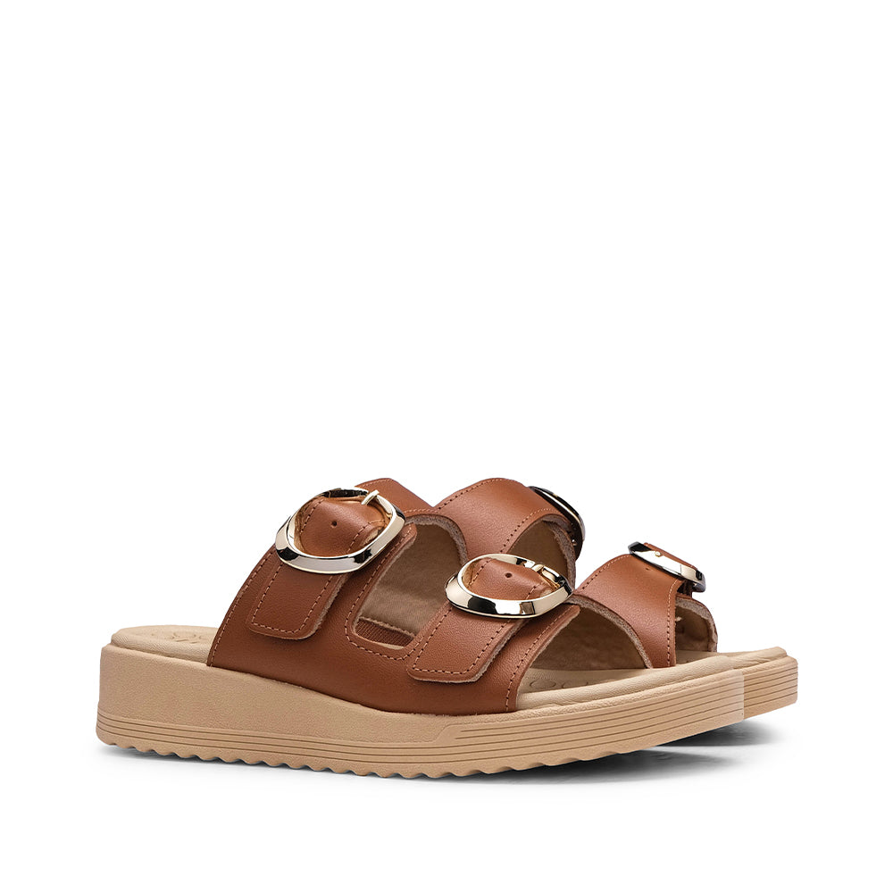 Chinelo Conforto Mulher Pele Camel