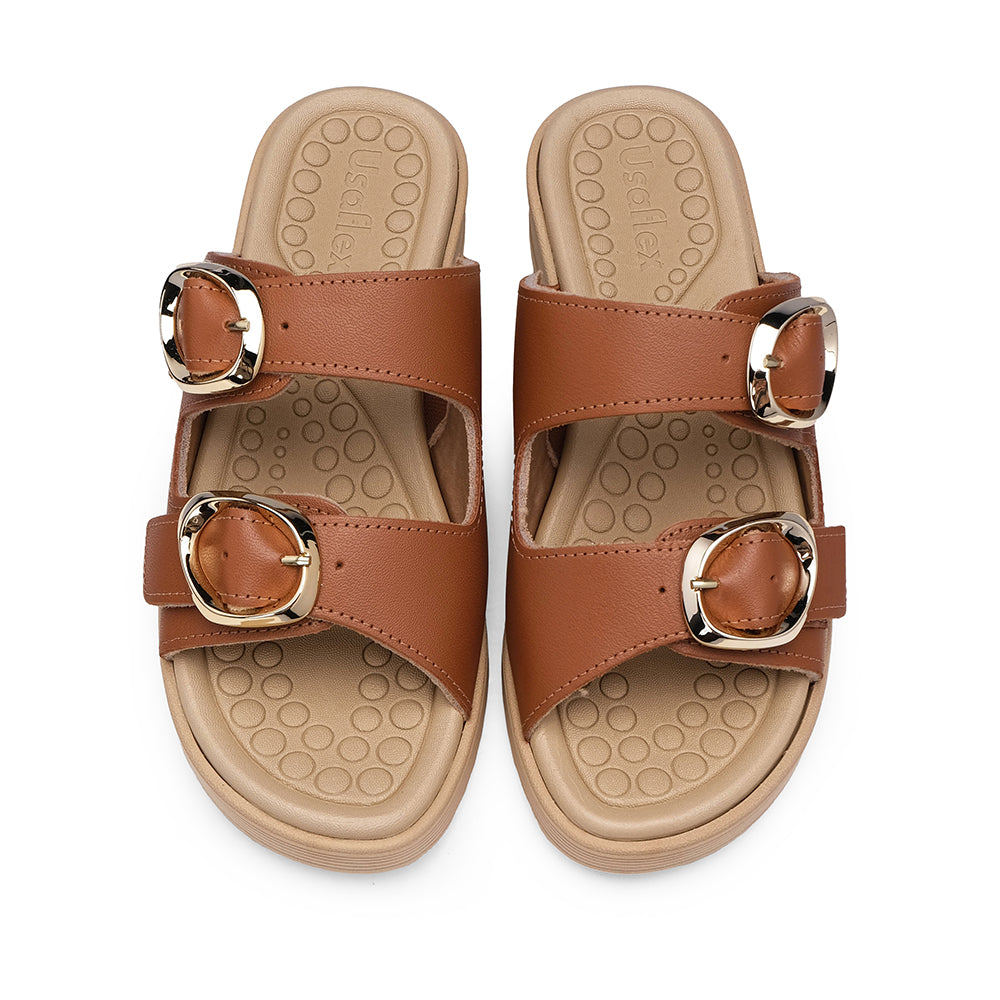 Chinelo Conforto Mulher Pele Camel