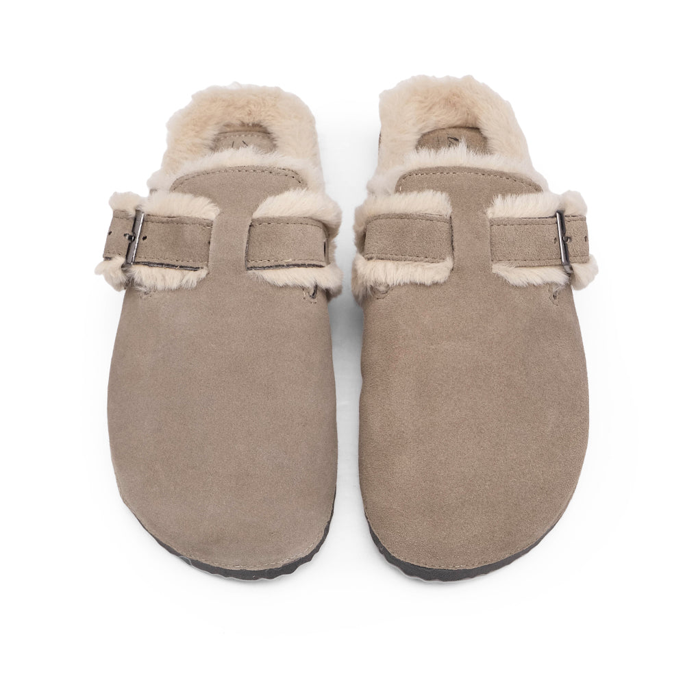 Chinelo Casual Mulher Camurça Taupe