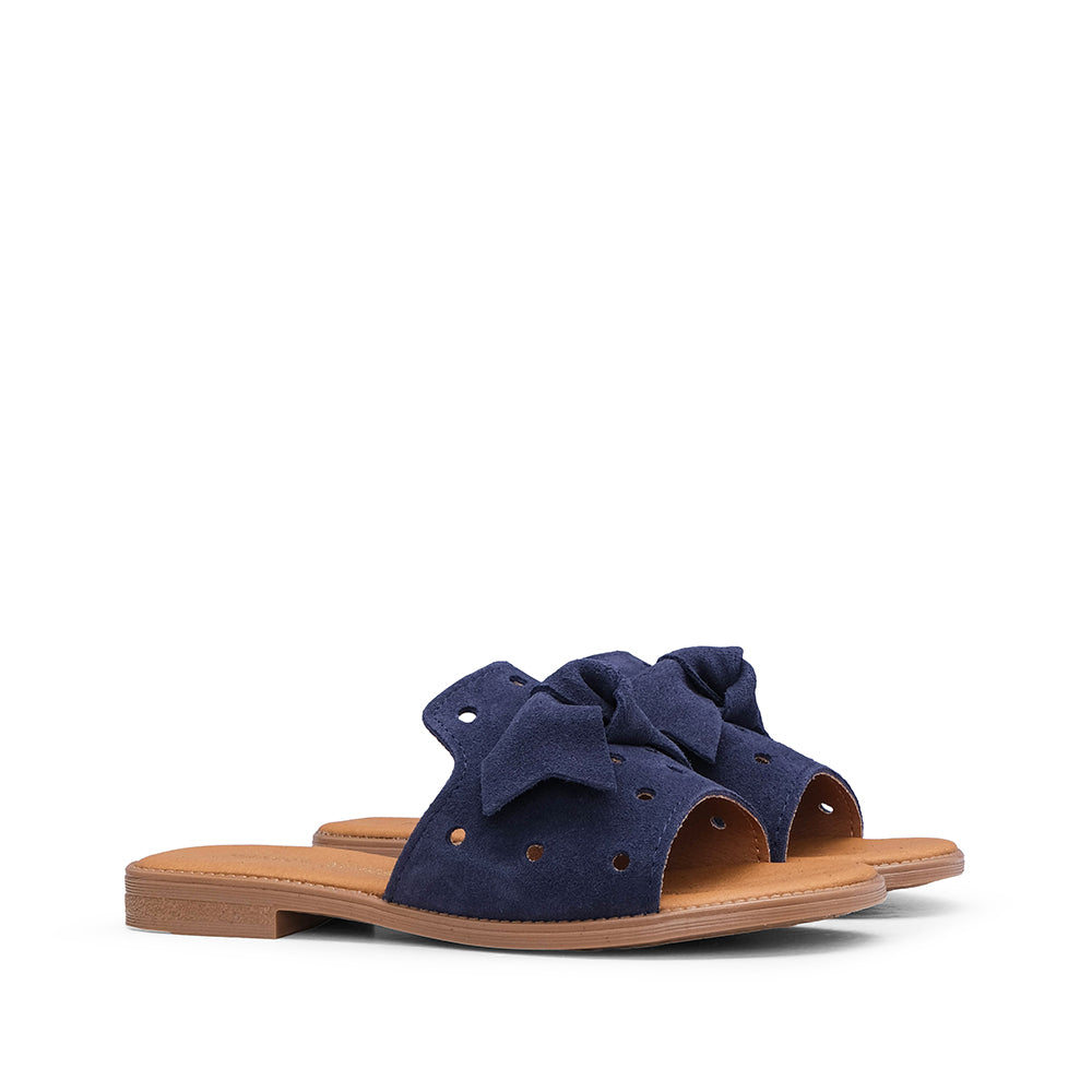 Chinelo Casual Mulher Camurça Azul