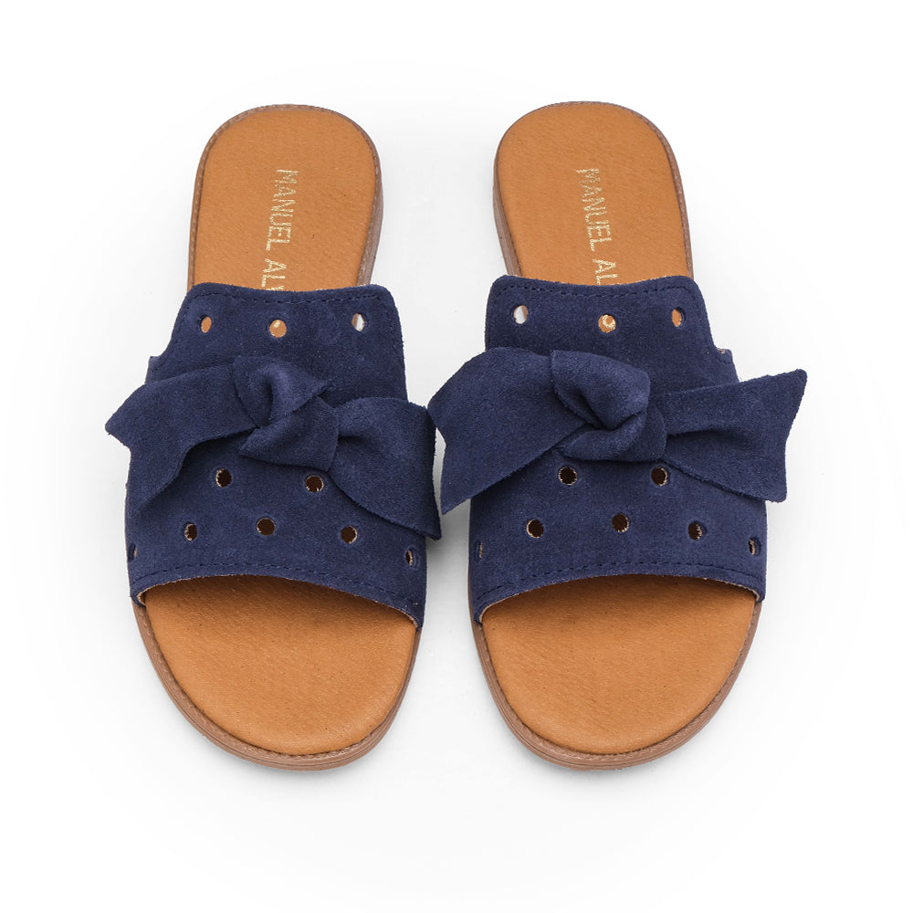 Chinelo Casual Mulher Camurça Azul