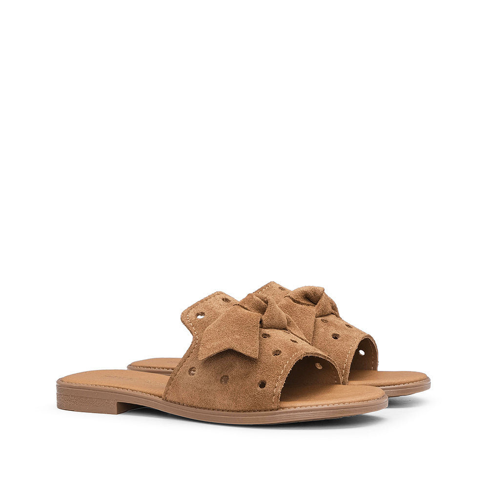 Chinelo Casual Mulher Camurça Camel