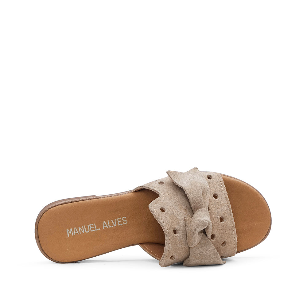 Chinelo Casual Mulher Camurça Taupe