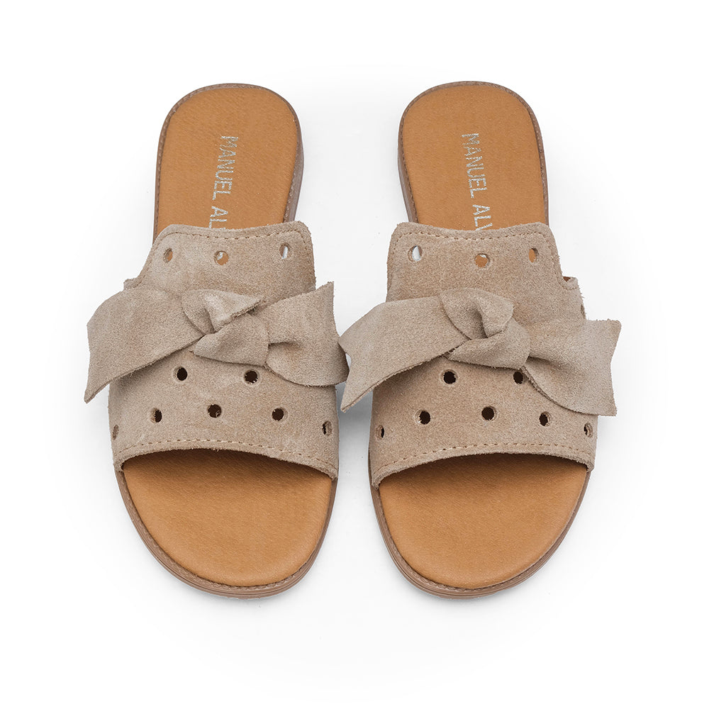 Chinelo Casual Mulher Camurça Taupe