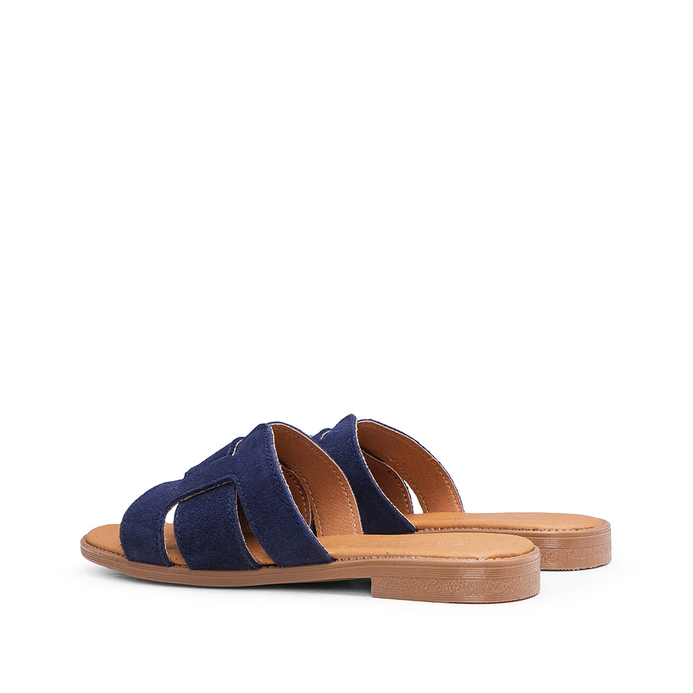 Chinelo Casual Mulher Camurça Azul Marinho