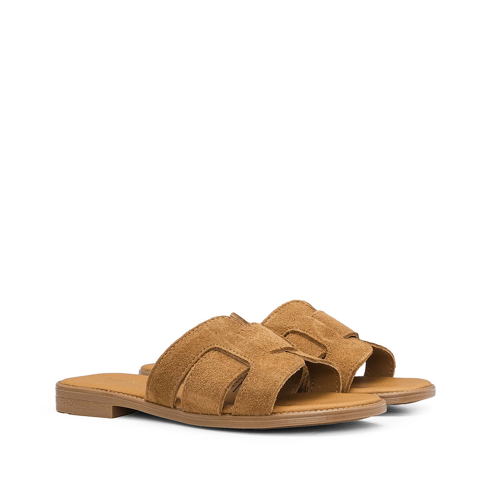 Chinelo Casual Mulher Camurça Camel