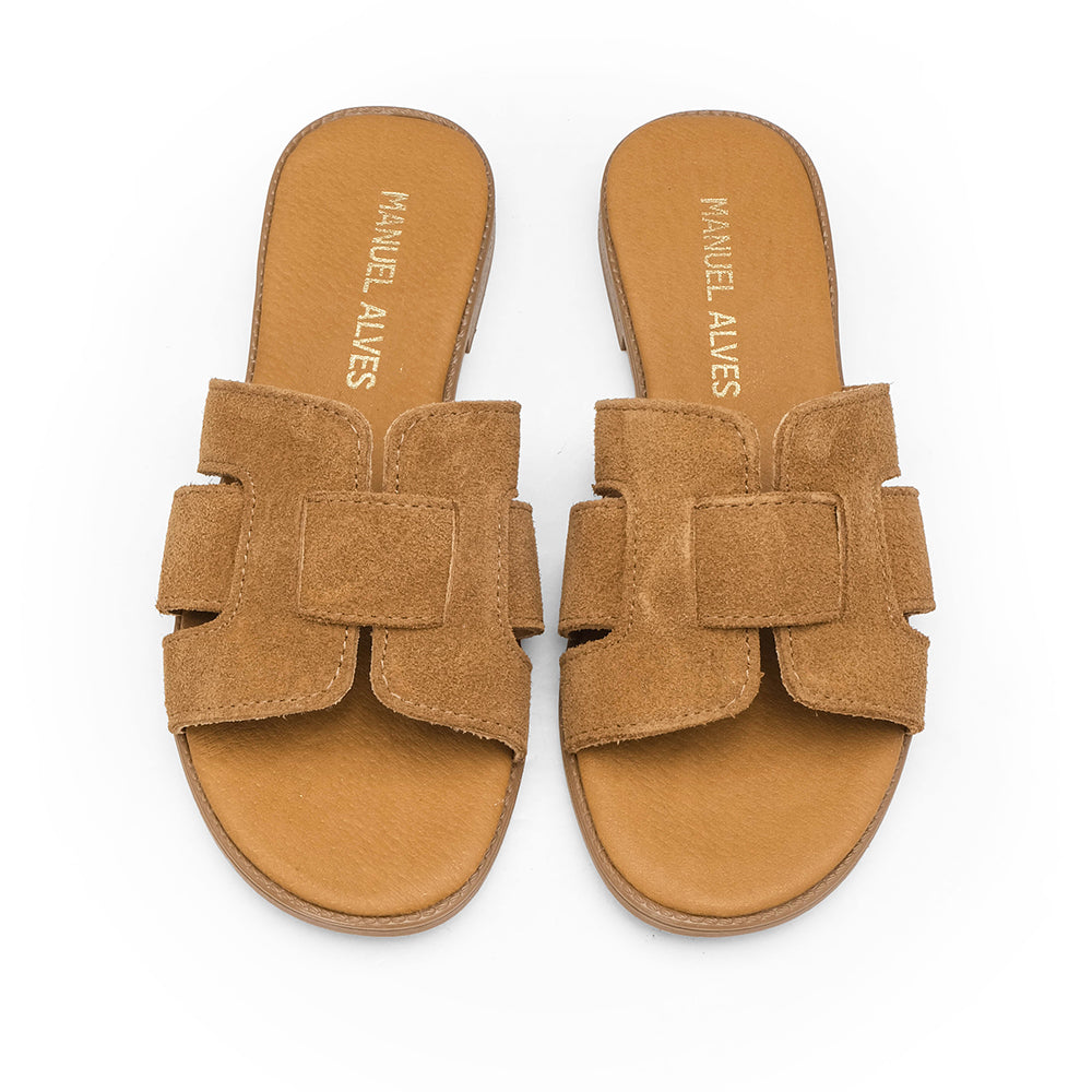 Chinelo Casual Mulher Camurça Camel