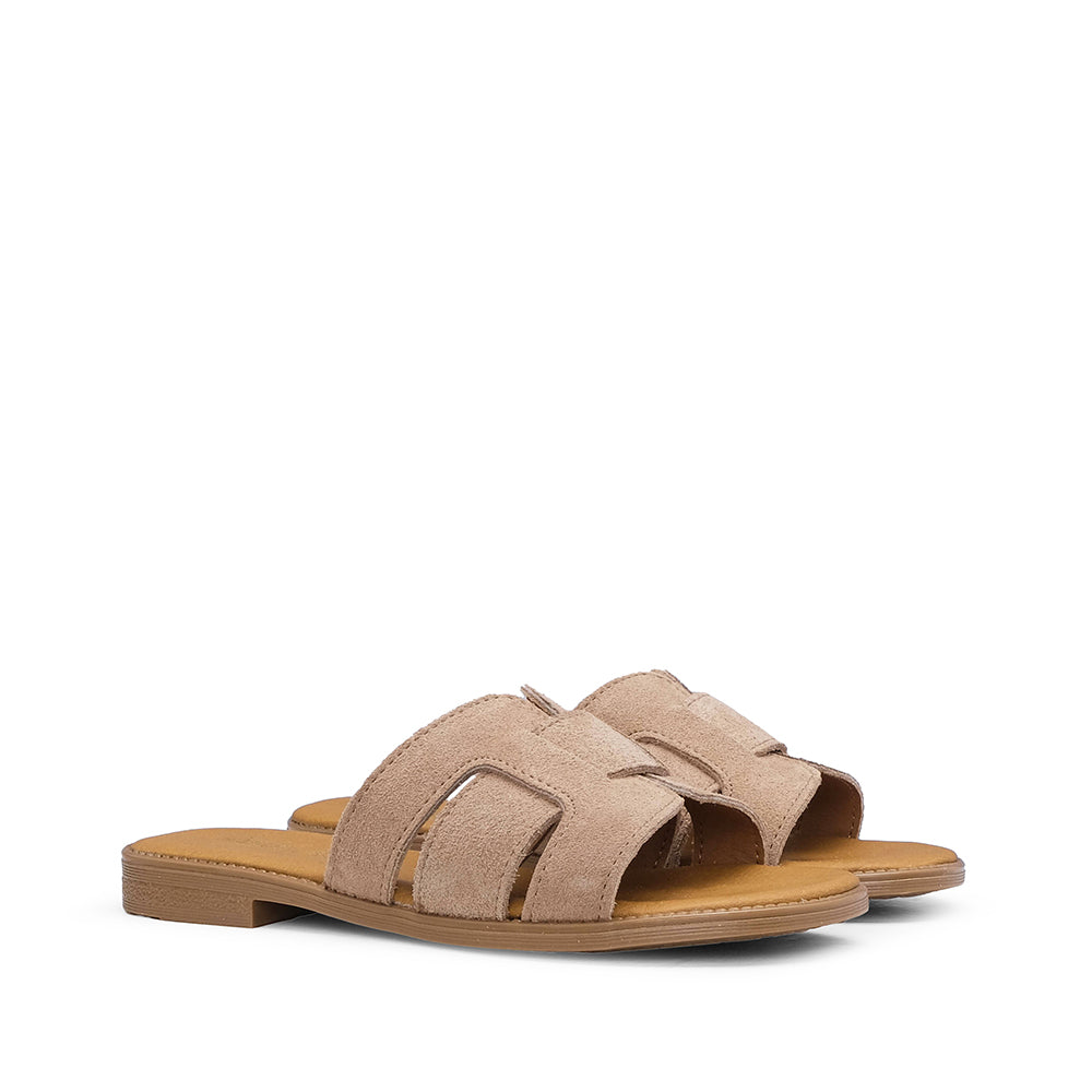 Chinelo Casual Mulher Camurça Taupe