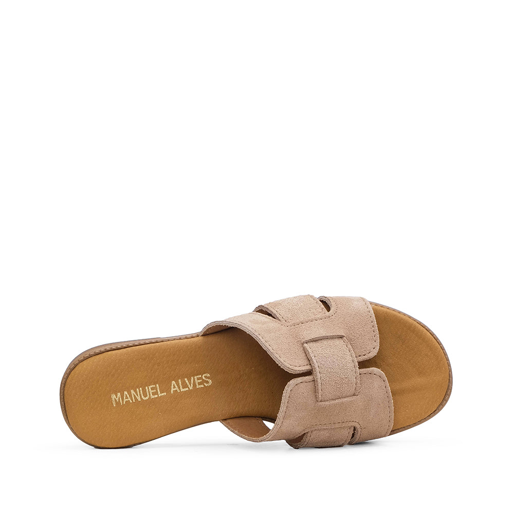 Chinelo Casual Mulher Camurça Taupe
