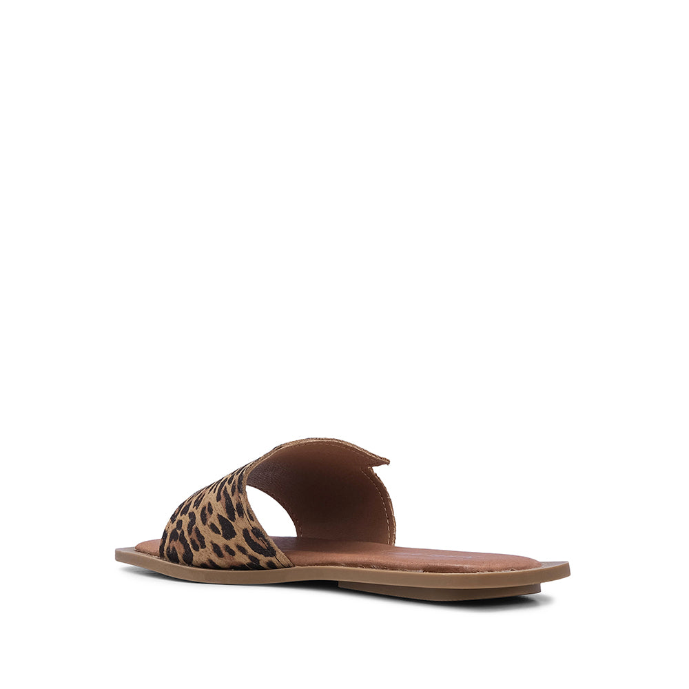 Chinelo Casual Mulher Camurça Leopardo
