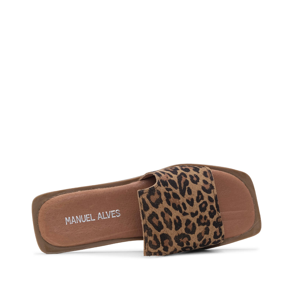 Chinelo Casual Mulher Camurça Leopardo