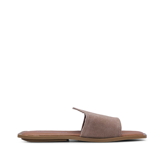 Chinelo Casual Mulher Camurça Taupe
