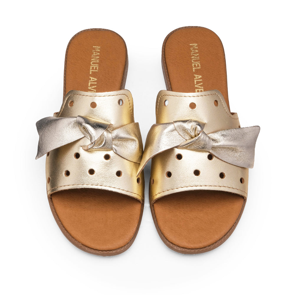 Chinelo Casual Mulher Metalizado Dourado