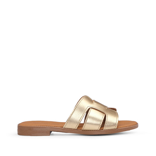 Chinelo Casual Mulher Metalizado Platino