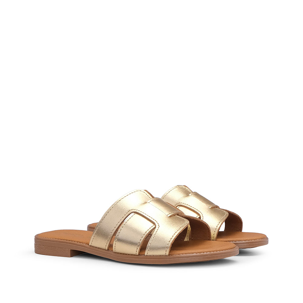 Chinelo Casual Mulher Metalizado Platino