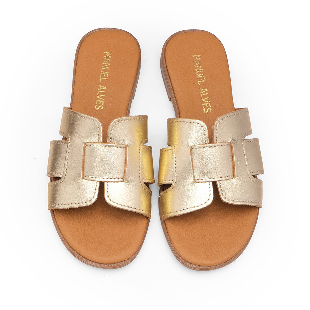 Chinelo Casual Mulher Metalizado Platino