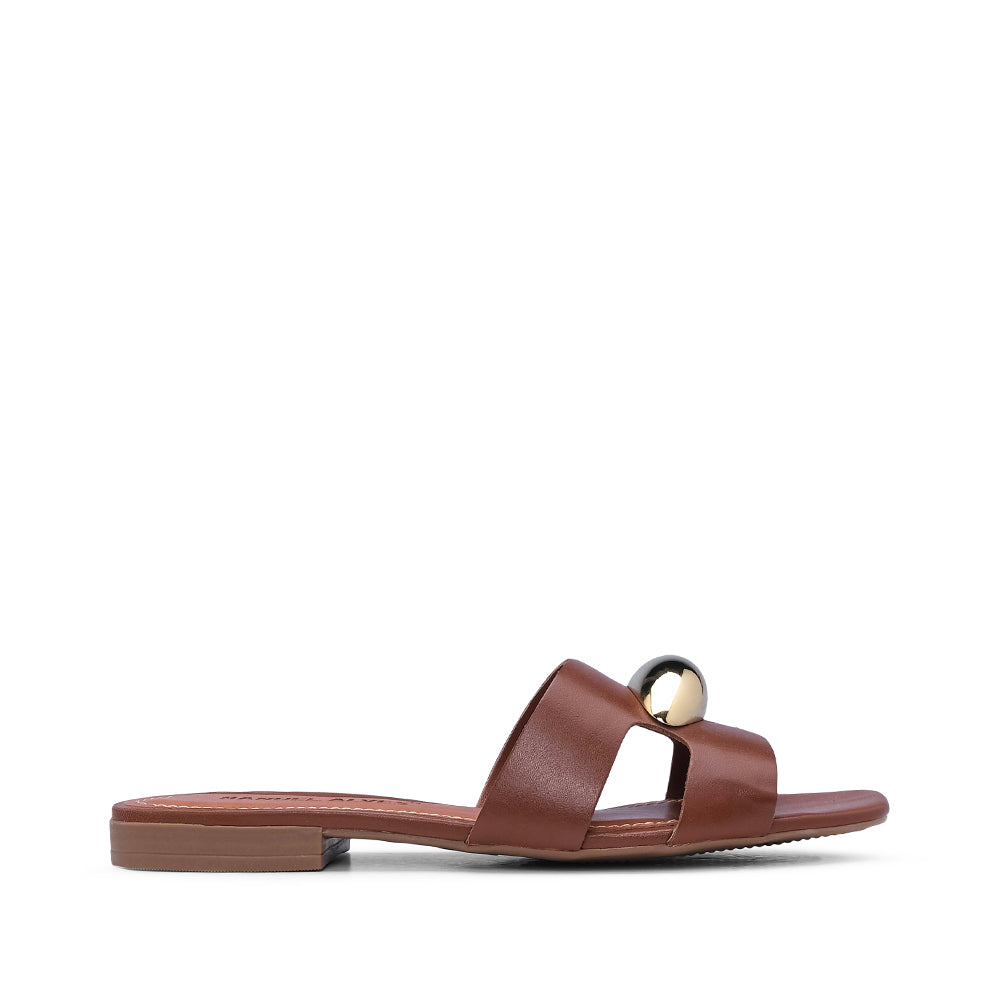 Chinelo Casual Mulher Pele Castanho