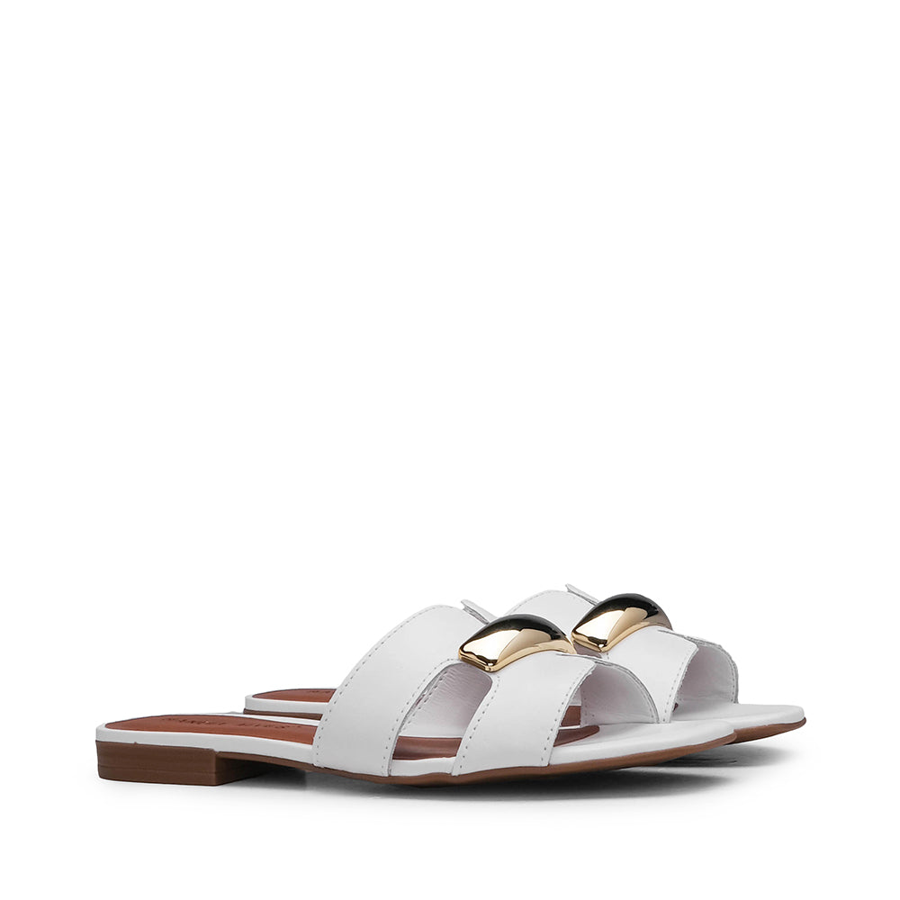 Chinelo Salto Raso Mulher Pele Branco