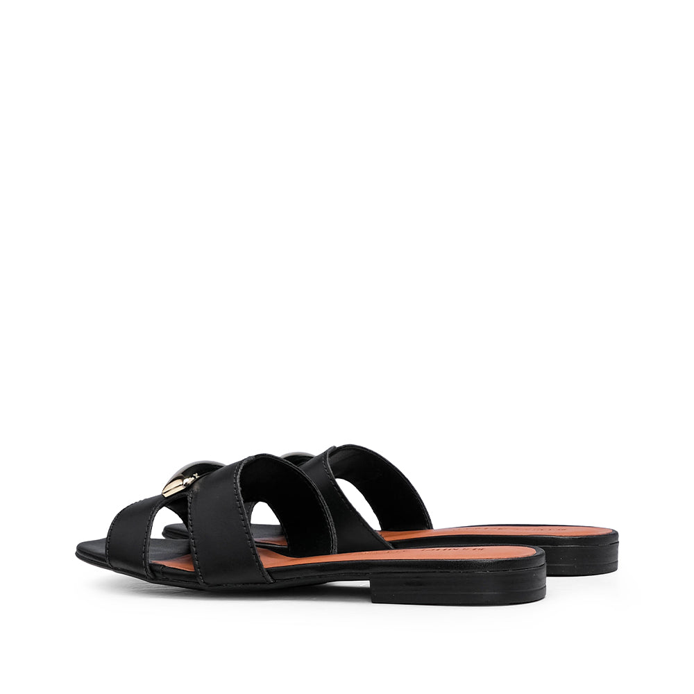 Chinelo Salto Raso Mulher Pele Preto