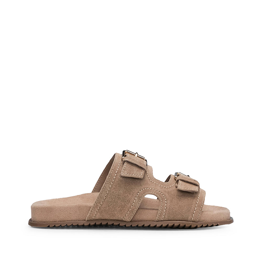 Chinelo Casual Mulher Camurça Bege