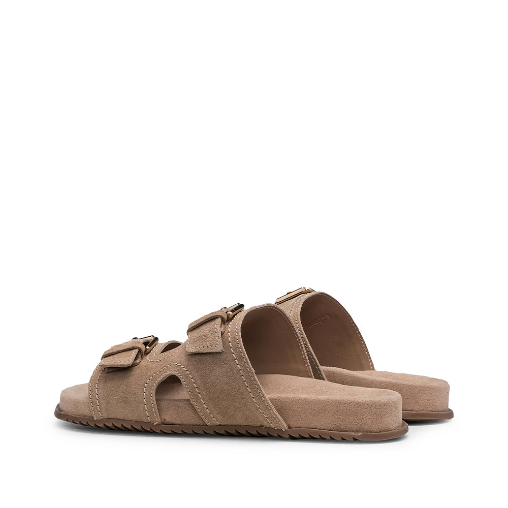 Chinelo Casual Mulher Camurça Bege