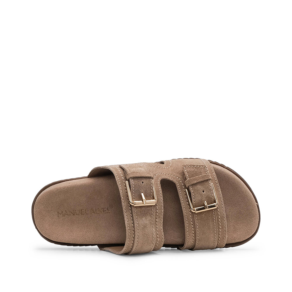 Chinelo Casual Mulher Camurça Bege