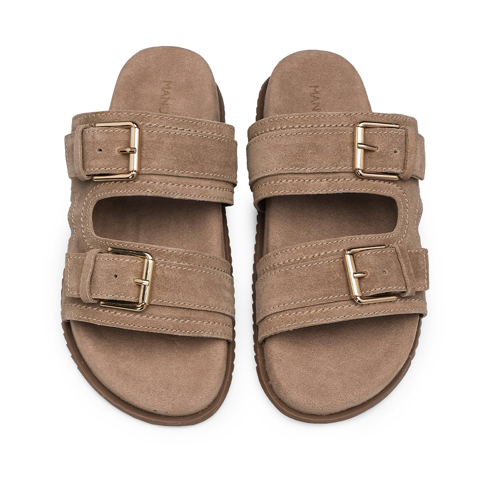 Chinelo Casual Mulher Camurça Bege