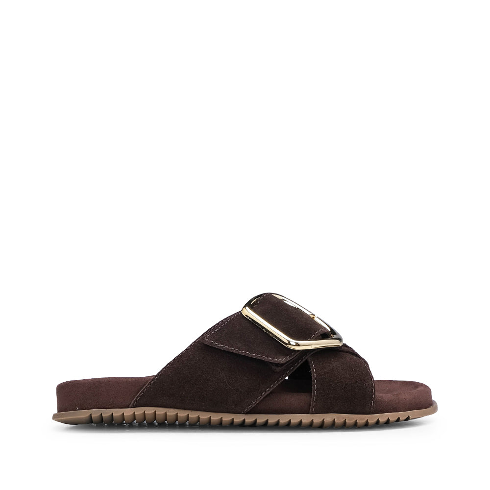 Chinelo Casual Mulher Camurça Castanho