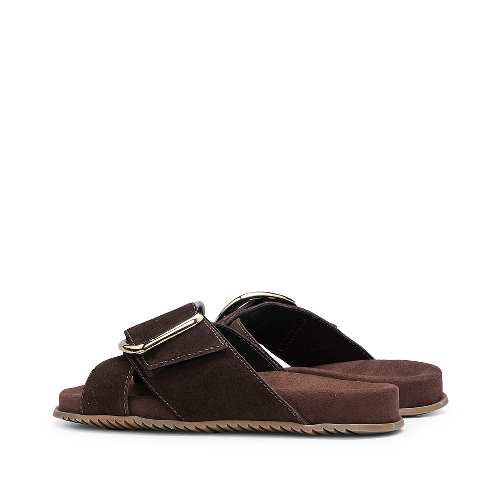 Chinelo Casual Mulher Camurça Castanho
