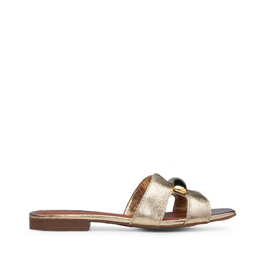 Chinelo Salto Raso Mulher Metalizado Dourado