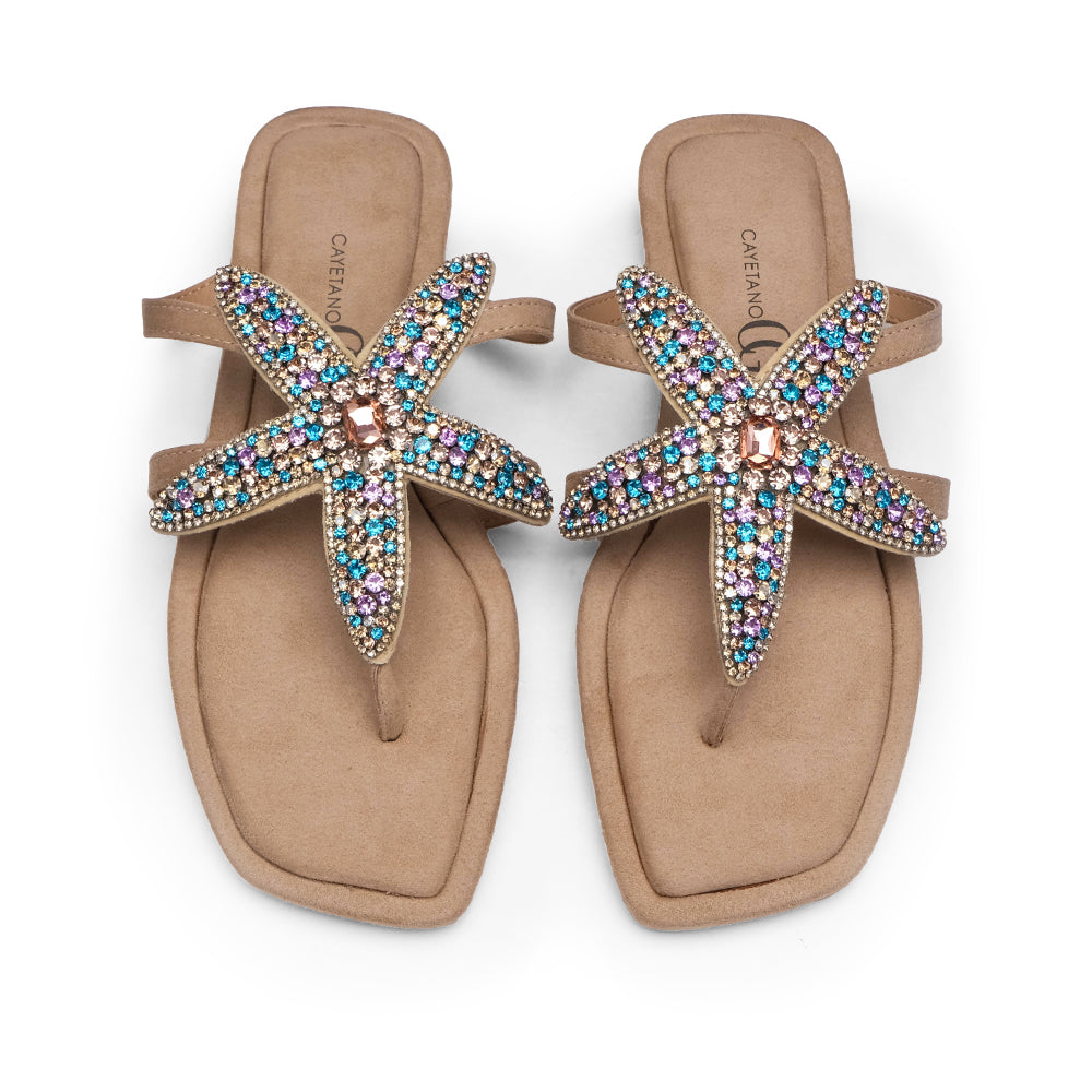 Chinelo Casual Mulher Camurça Bege