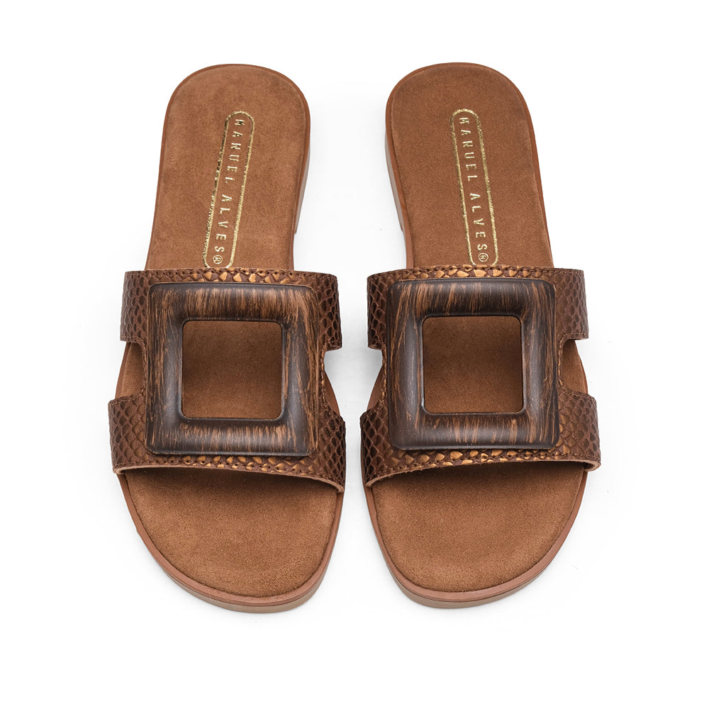 Chinelo Casual Mulher Castanho