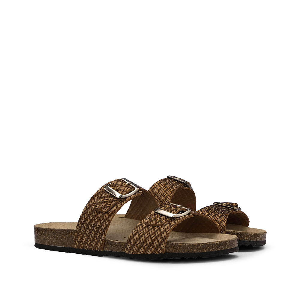 Chinelo Casual Mulher Gravado Bronze