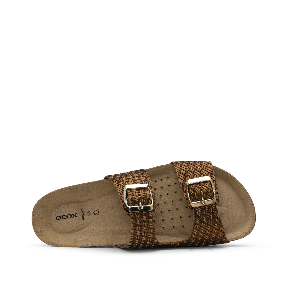 Chinelo Casual Mulher Gravado Bronze