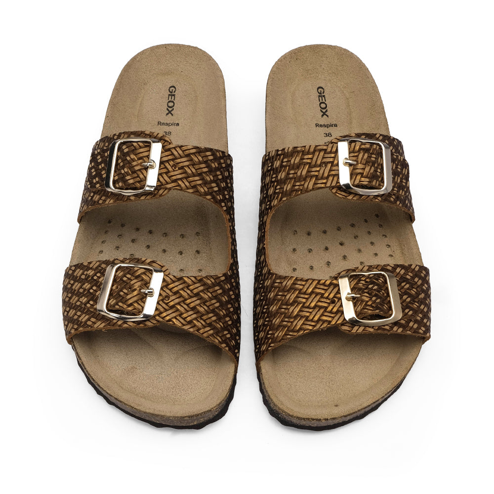 Chinelo Casual Mulher Gravado Bronze