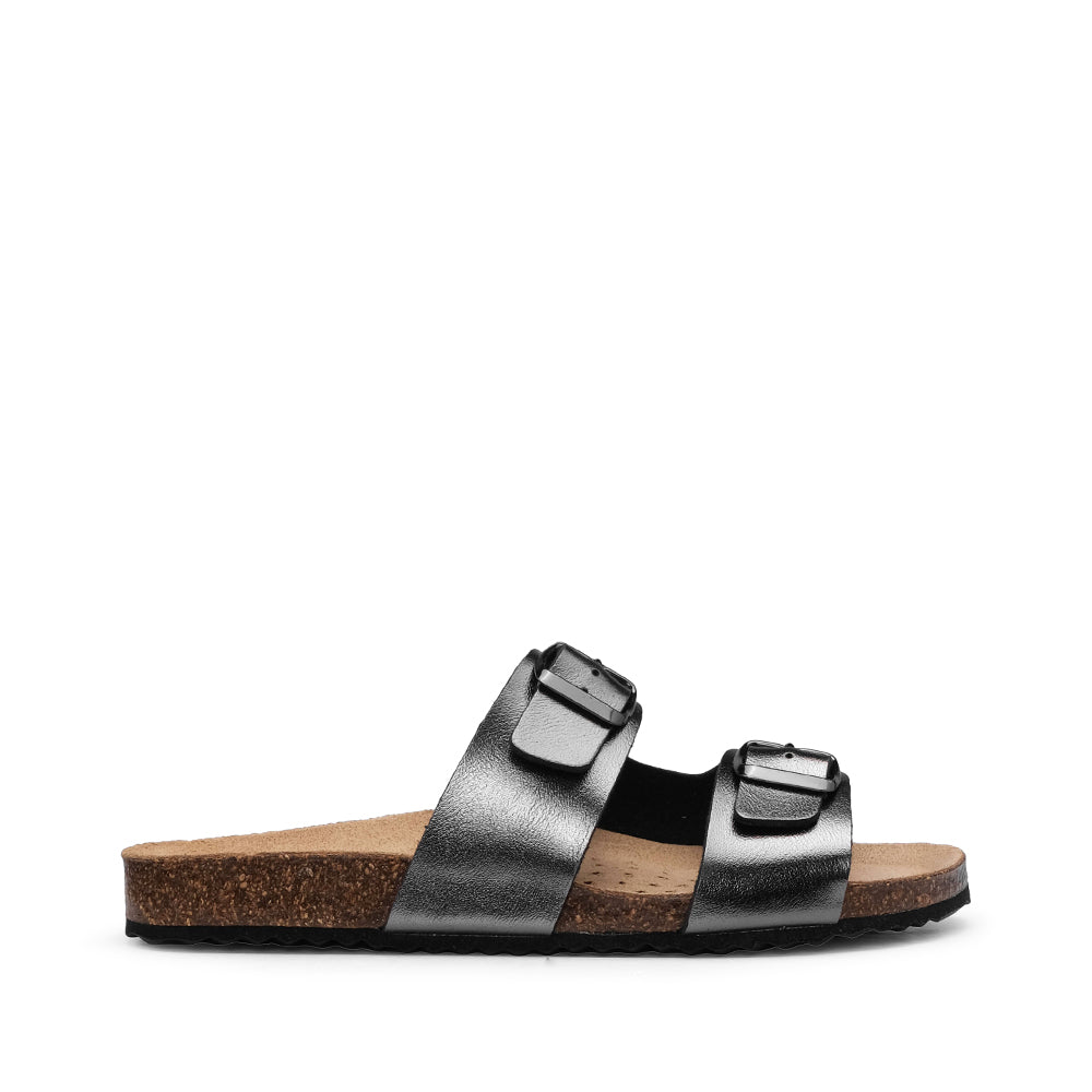 Chinelo Casual Mulher Metalizado Chumbo
