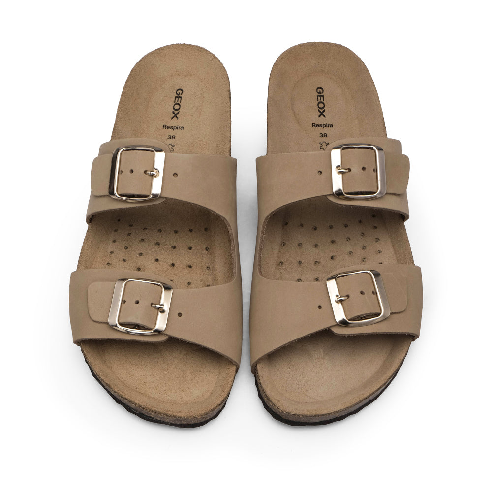 Chinelo Casual Mulher Metalizado Taupe