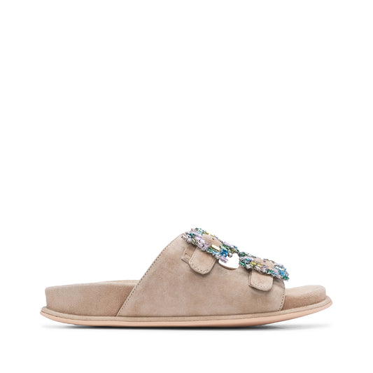 Chinelo Casual Mulher Camurça Bege