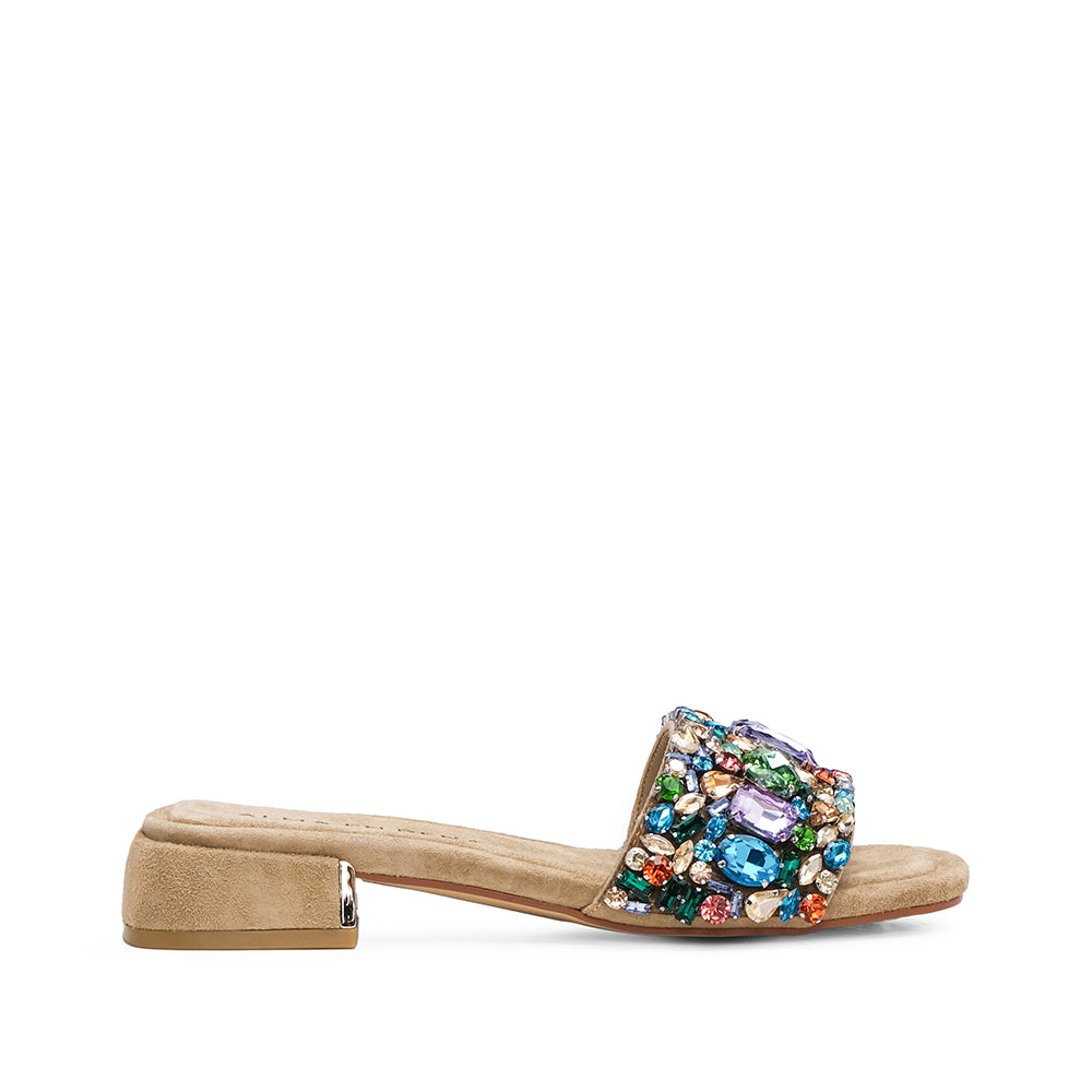 Chinelo Casual Mulher Camurça Bege