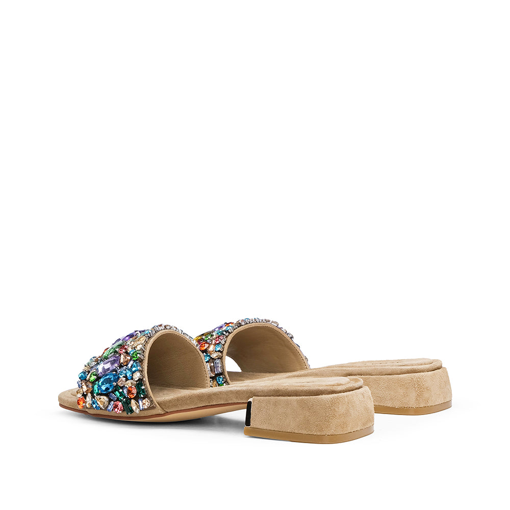 Chinelo Casual Mulher Camurça Bege