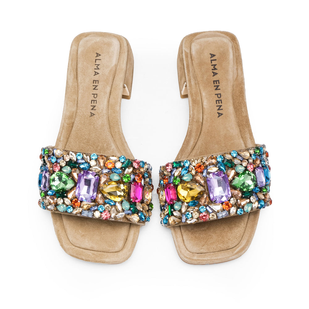 Chinelo Casual Mulher Camurça Bege