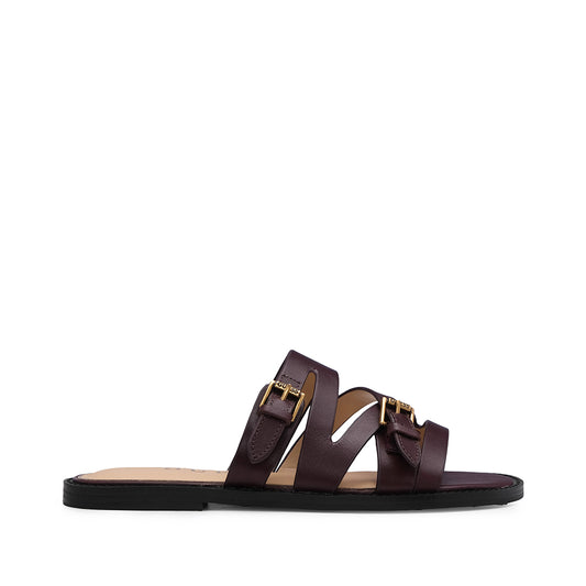 Chinelo Salto Raso Mulher Bordeaux