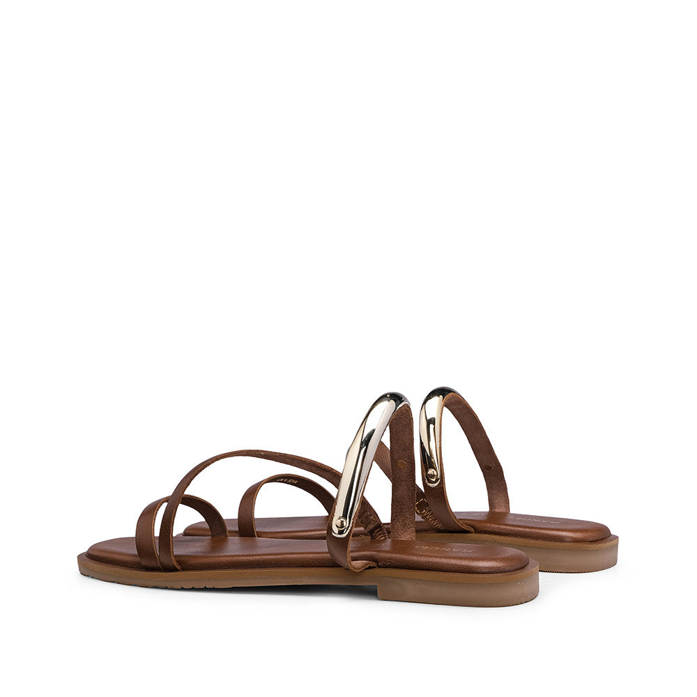 Chinelo Casual Mulher Pele Camel