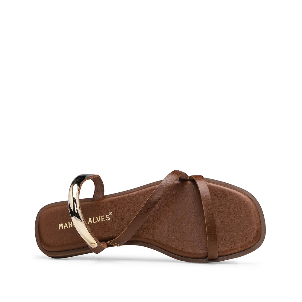 Chinelo Casual Mulher Pele Camel